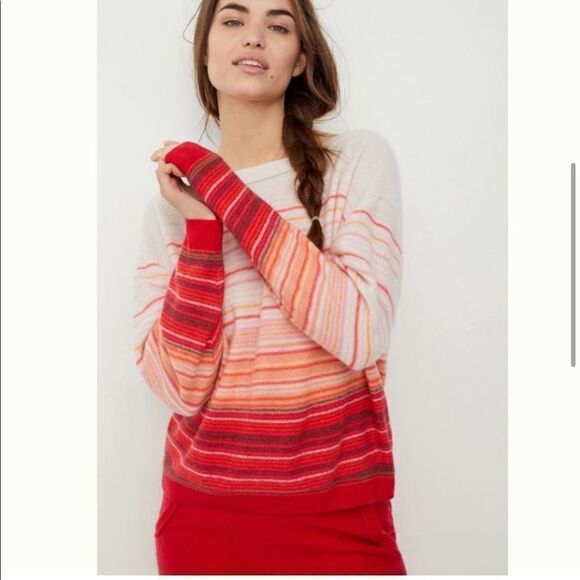 ANTHROPOLOGIE Saturday Sunday Cashmere Striped Ombré Sweater NWT - Picture 1 of 14